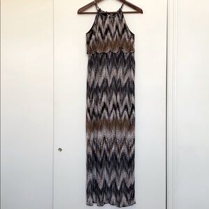 Chevron pattern maxi dress